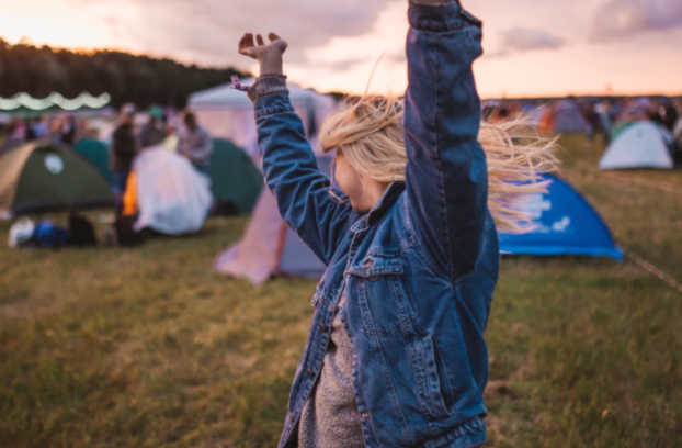 hipster girl at bush festival